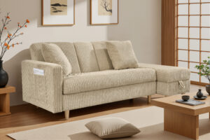 3人掛け多機能コーナーソファベッド