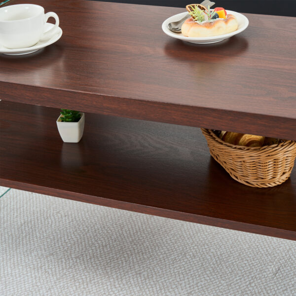 モダン長方形収納ローテーブル（MDF天板/強化ガラス脚/ホワイト）