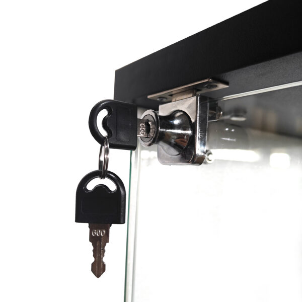 LED照明＆引き出し付き ガラスディスプレイキャビネット