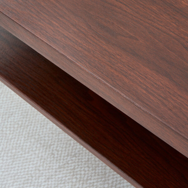 モダン長方形収納ローテーブル（MDF天板/強化ガラス脚/ホワイト）