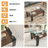 モダン長方形コーヒーテーブル（強化ガラス天板＋MDF収納棚/クリアガラス+ブラック脚）