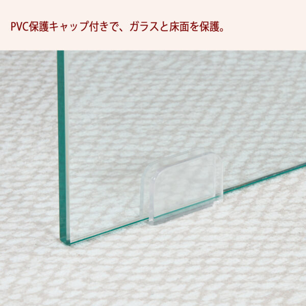 モダン長方形収納ローテーブル（MDF天板/強化ガラス脚/ホワイト）