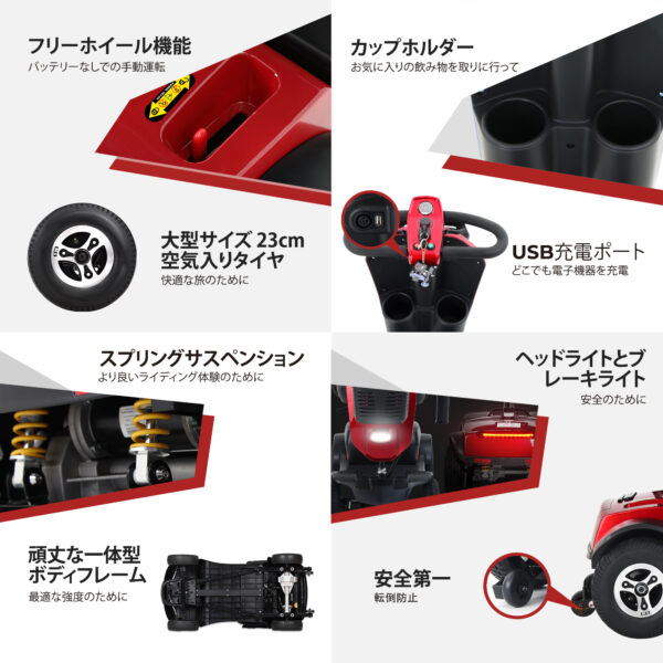 【耐荷重120kg・軽量アルミフレーム】3輪モビリティスクーター 大人シニア向け エアークラシックブルー