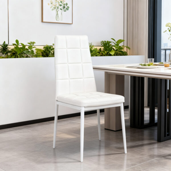 W770P366224 (12) 【2脚セット】会議室チェア PUレザー ハイバック ボックスステッチ デスクチェア 業務用