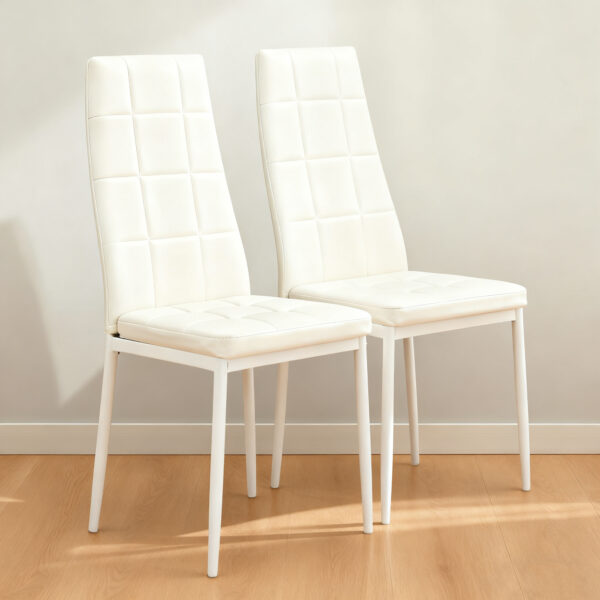 W770P366224 (17) 【2脚セット】会議室チェア PUレザー ハイバック ボックスステッチ デスクチェア 業務用