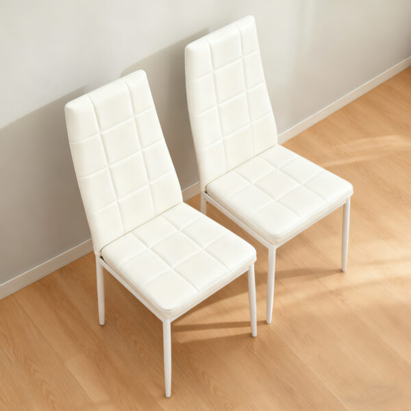 W770P366224 (18) 【2脚セット】会議室チェア PUレザー ハイバック ボックスステッチ デスクチェア 業務用