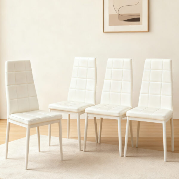 W770P366224 (19) 【2脚セット】会議室チェア PUレザー ハイバック ボックスステッチ デスクチェア 業務用