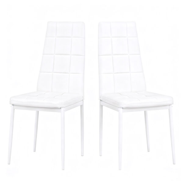 W770P366224 (3) 【2脚セット】会議室チェア PUレザー ハイバック ボックスステッチ デスクチェア 業務用