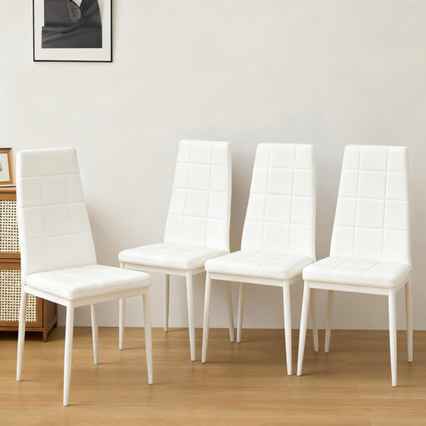 W770P366224 (6) 【2脚セット】会議室チェア PUレザー ハイバック ボックスステッチ デスクチェア 業務用