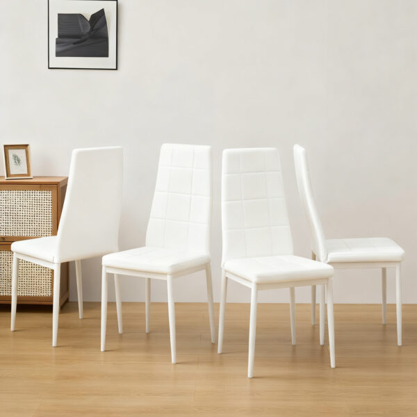 W770P366224 (7) 【2脚セット】会議室チェア PUレザー ハイバック ボックスステッチ デスクチェア 業務用