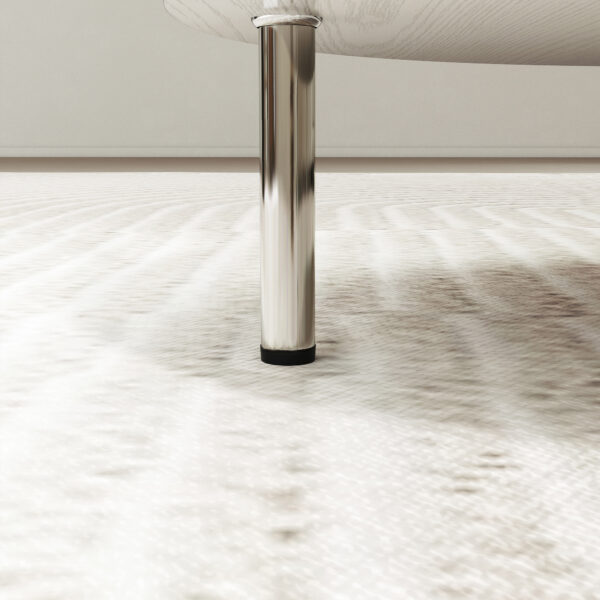 二段ラウンドコーヒーテーブル 強化ガラス天板+MDF収納棚 ミニマリストデザイン リビング専用 ホワイト