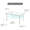強化ガラス ロングコーヒーテーブル 2段収納 ミニマリストデザイン 透明 リビングテーブル