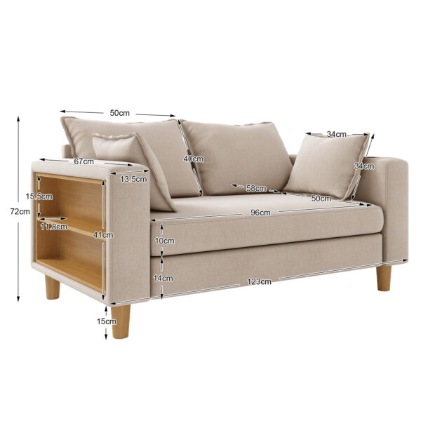 1 二人掛け 収納ソファー 多機能アームレスト