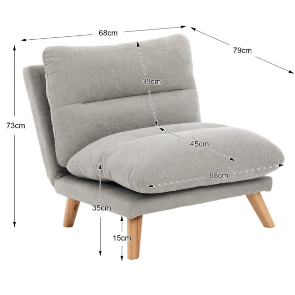 HFJP-007LG 灰色 折りたたみリクライニングシート