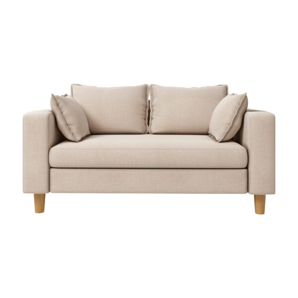 白底米色 (4) 二人掛け 収納ソファー 多機能アームレスト