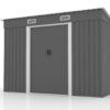 【TYPE C グレー 元SKU：N509SA371271A】物置  屋外 大型 倉庫 大型物置 戸外収納庫 物置 防水/耐侯 収納可能 ガーデン/庭/田畑/農場 頑丈 大容量 スチール　引き戸　補強フレーム付き 換気口付き 床なし
