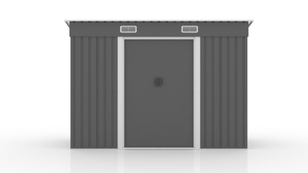【TYPE C グレー 元SKU：N509SA371271A】物置  屋外 大型 倉庫 大型物置 戸外収納庫 物置 防水/耐侯 収納可能 ガーデン/庭/田畑/農場 頑丈 大容量 スチール　引き戸　補強フレーム付き 換気口付き 床なし