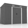 【TYPE C グレー 元SKU：N509SA371271A】物置  屋外 大型 倉庫 大型物置 戸外収納庫 物置 防水/耐侯 収納可能 ガーデン/庭/田畑/農場 頑丈 大容量 スチール　引き戸　補強フレーム付き 換気口付き 床なし