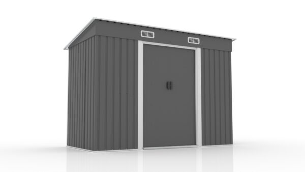 【TYPE C グレー 元SKU：N509SA371271A】物置  屋外 大型 倉庫 大型物置 戸外収納庫 物置 防水/耐侯 収納可能 ガーデン/庭/田畑/農場 頑丈 大容量 スチール　引き戸　補強フレーム付き 換気口付き 床なし